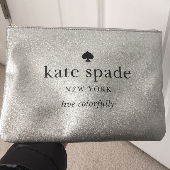 kate spade Handbags - Kate Spade Silver Sparkly Clutch